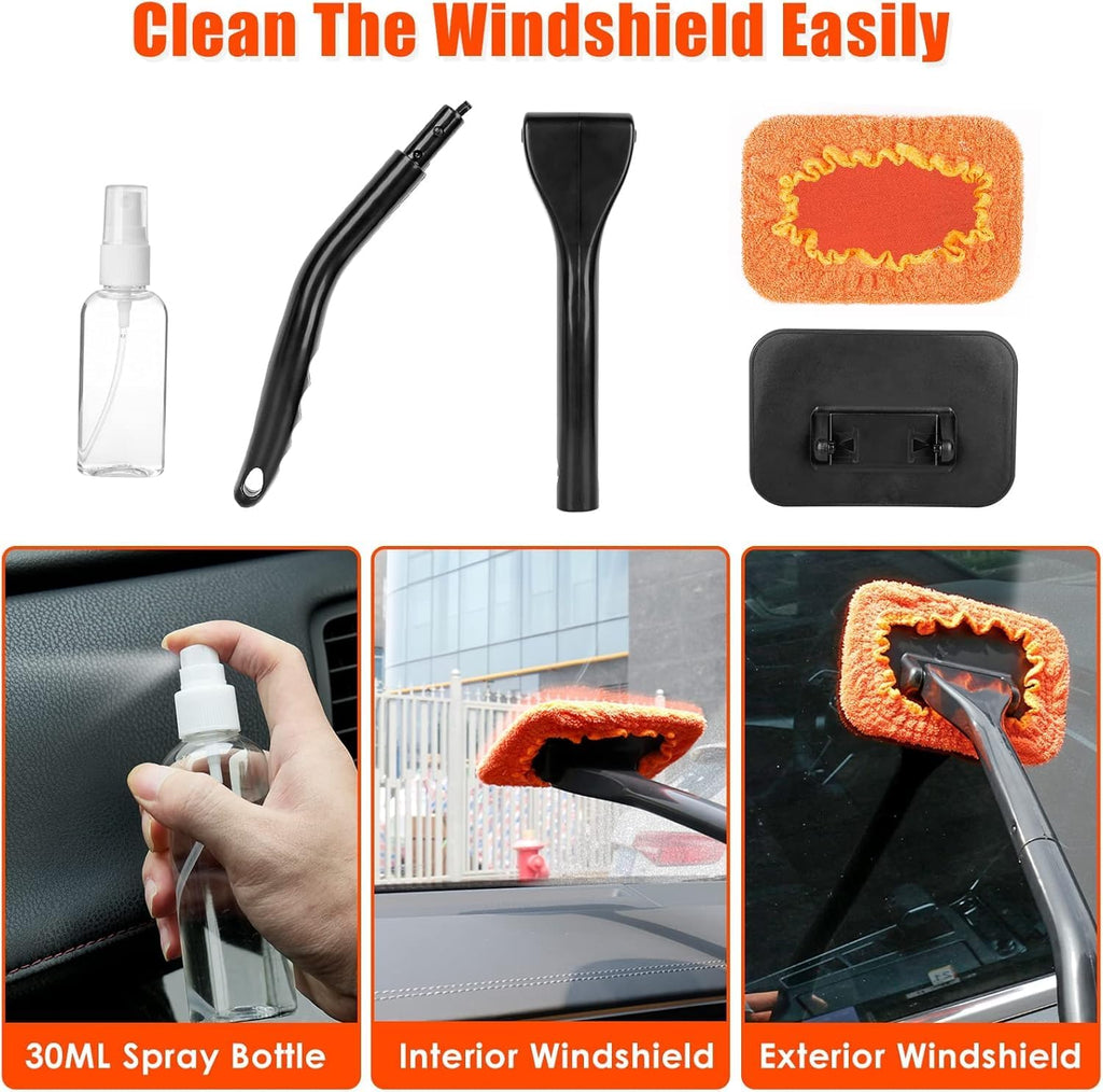 Viewsun 17pcs Car Cleaning Kit, Pink Car Interior Detailing Kit with High Power Handheld Vacuum, Detailing Brush Set, Windshield Cleaner, Cleaning Gel, Complete Auto Accessories for Women Gift