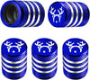 Tire Valve Stem Cap Cover - (5 Pack) Tire Air Cap Metal with Plastic Liner Corrosion Resistant Leak-Proof American Flag for Car Truck Motorcycle Bike Black