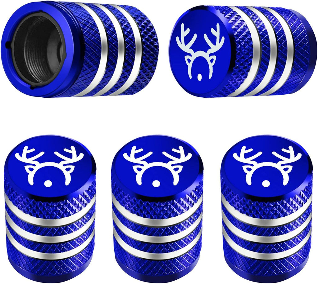 Tire Valve Stem Cap Cover - (5 Pack) Tire Air Cap Metal with Plastic Liner Corrosion Resistant Leak-Proof American Flag for Car Truck Motorcycle Bike Black