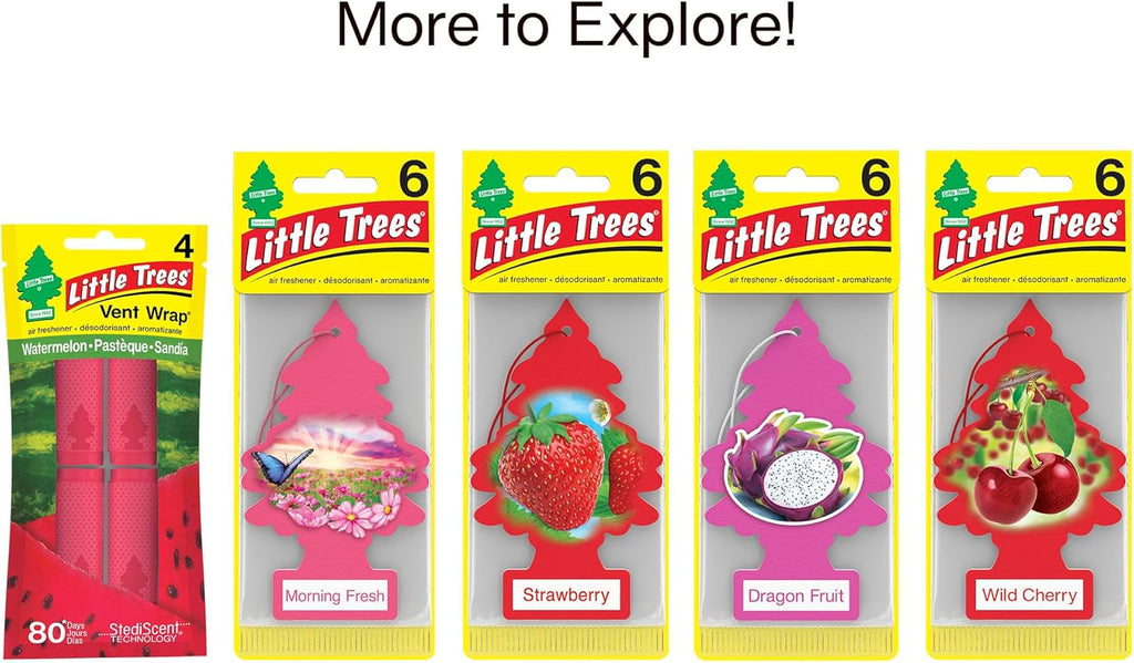 LITTLE TREES Air Fresheners Car Air Freshener. Hanging Tree Provides Long Lasting Scent for Auto or Home. Black Ice, 24 Air Fresheners
