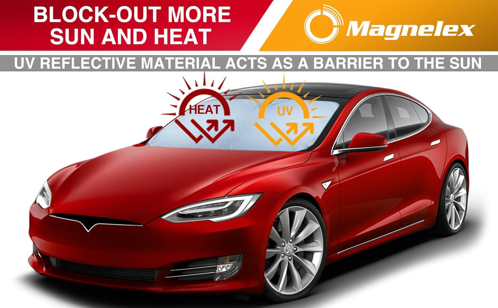 Magnelex Car Windshield Sunshade | Innovative No-Light-Pass Technology for Maximum Protection | Foldable Sun Shade Keeps Your Vehicle Cool | Fit for Cars, Trucks, and SUVs | Large (63 x 33.8 in)