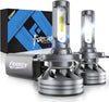 FAHREN H1 Fog Bulbs, 28000LM Brightness 1:1 Mini Size No Adapter Needed Plug & Play, 6500k White with 16 CSP Chips, Canbus Ready Non-Polarity H1 Light Bulb with Turbo Fan, IP68 Waterproof Pack of 2