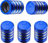 Tire Valve Stem Cap Cover - (5 Pack) Tire Air Cap Metal with Plastic Liner Corrosion Resistant Leak-Proof American Flag for Car Truck Motorcycle Bike Black