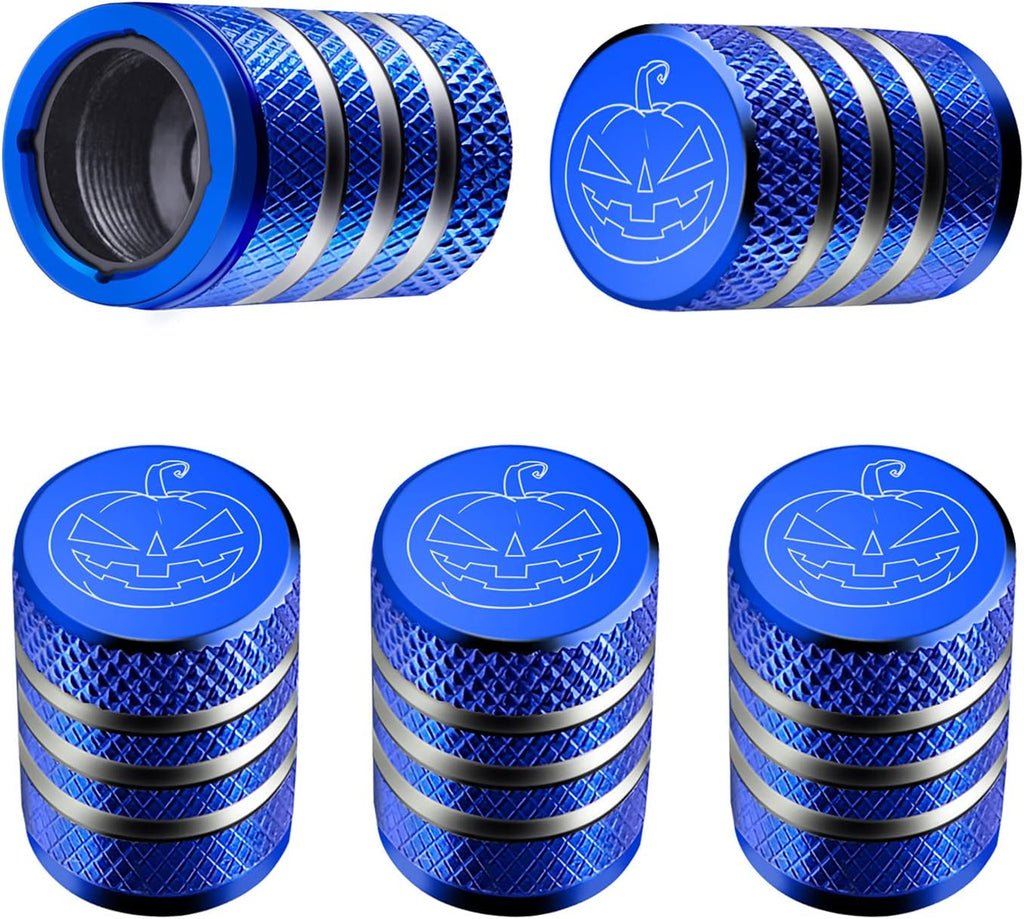 Tire Valve Stem Cap Cover - (5 Pack) Tire Air Cap Metal with Plastic Liner Corrosion Resistant Leak-Proof American Flag for Car Truck Motorcycle Bike Black