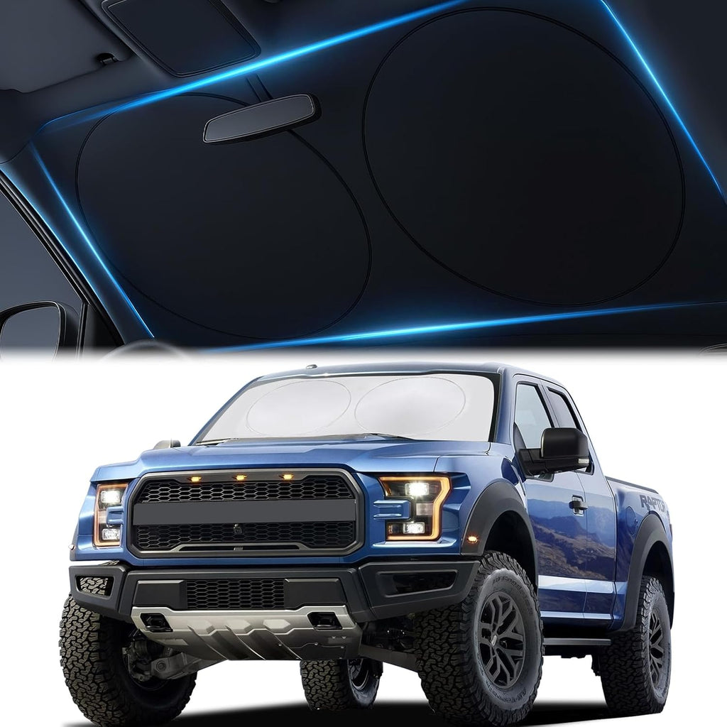 Magnelex Car Windshield Sunshade | Innovative No-Light-Pass Technology for Maximum Protection | Foldable Sun Shade Keeps Your Vehicle Cool | Fit for Cars, Trucks, and SUVs | Large (63 x 33.8 in)