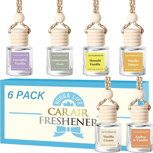 HoogaLife Car Air Freshener Diffuser 2 Pack Hanging Air Freshener Diffuser - Vanilla Cream Fragrance Oil Air D iffuser for Car, 45+ days Long Lasting Fragrance Made in USA C ar Air Fresheners