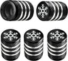 Tire Valve Stem Cap Cover - (5 Pack) Tire Air Cap Metal with Plastic Liner Corrosion Resistant Leak-Proof American Flag for Car Truck Motorcycle Bike Black