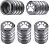 Tire Valve Stem Cap Cover - (5 Pack) Tire Air Cap Metal with Plastic Liner Corrosion Resistant Leak-Proof American Flag for Car Truck Motorcycle Bike Black