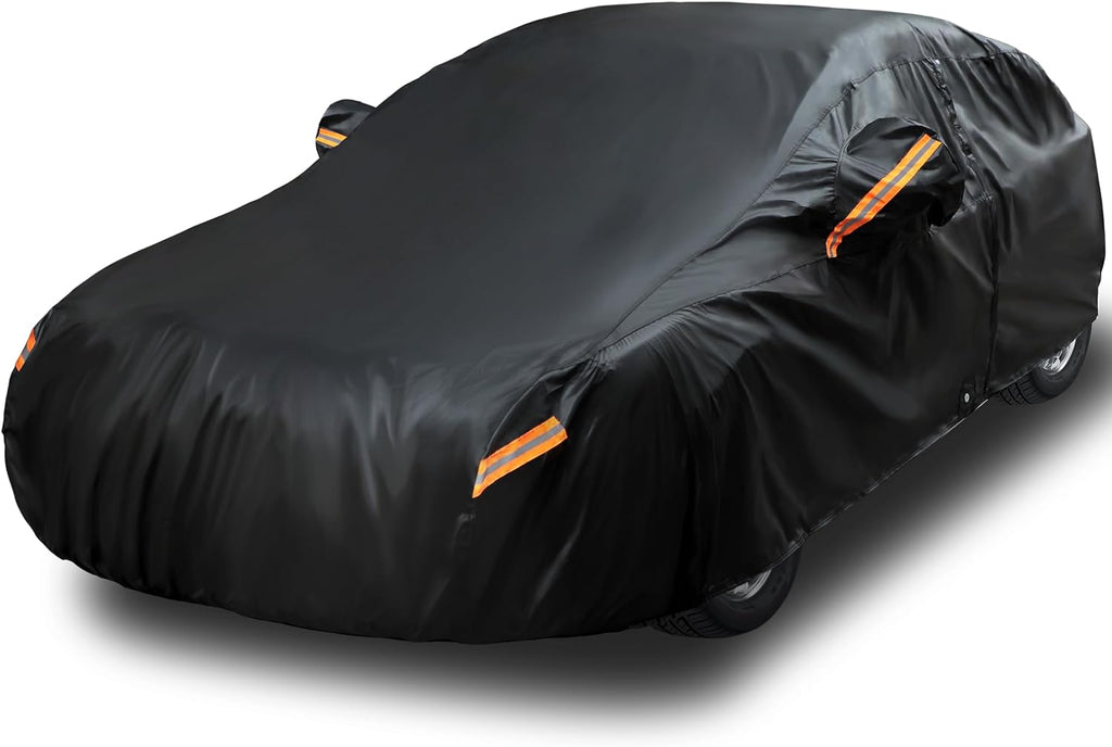 EzyShade 10-Layer Car Cover Waterproof All Weather - See Vehicle Size-Chart - Car Covers for Automobiles & Car Snow Cover - Full Exterior Covers - Winter Rain Sun SUV Sedan. Size A4 (See SizeChart)