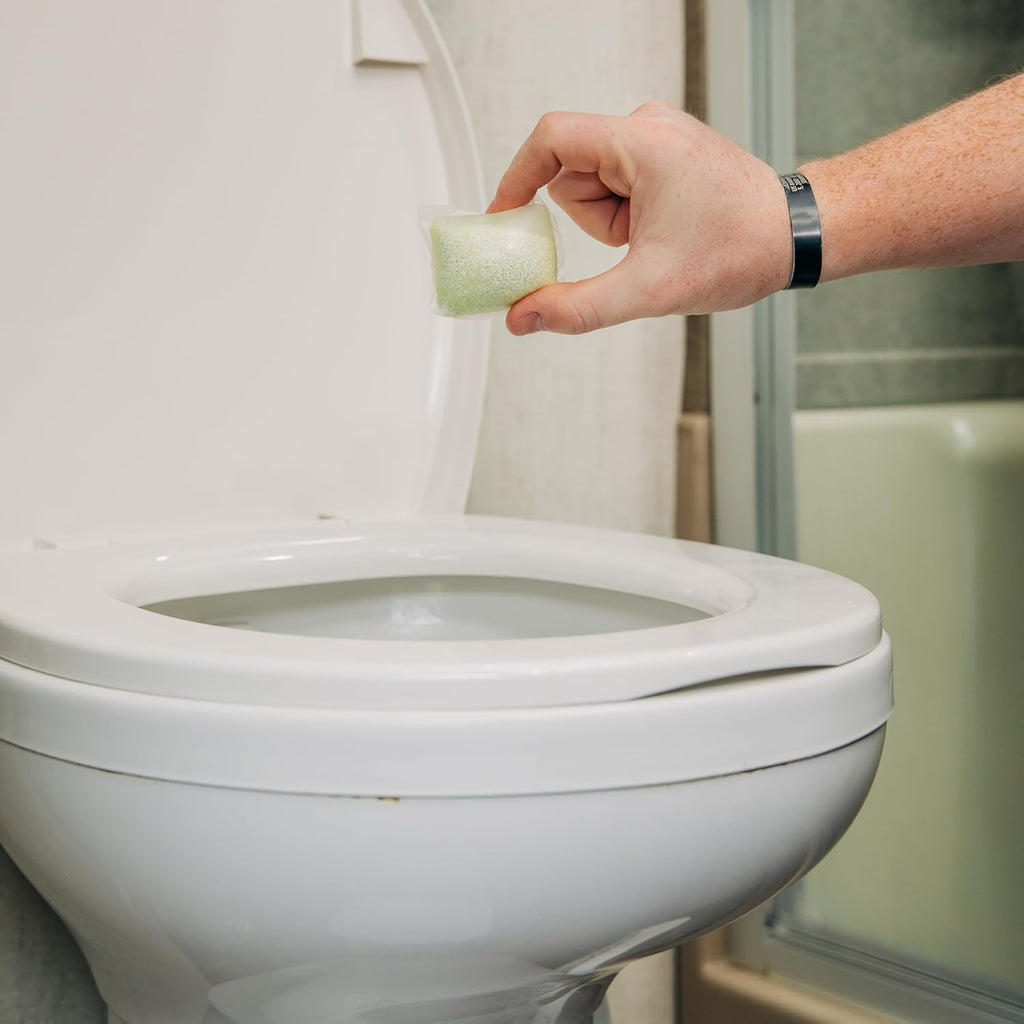 Camco TST MAX RV Toilet Treatment Drop-INs - Control Unwanted Odors & Break Down Waste and Tissue - Safe Septic Tank Treatment - Orange Scent, 30-Pack (41183)