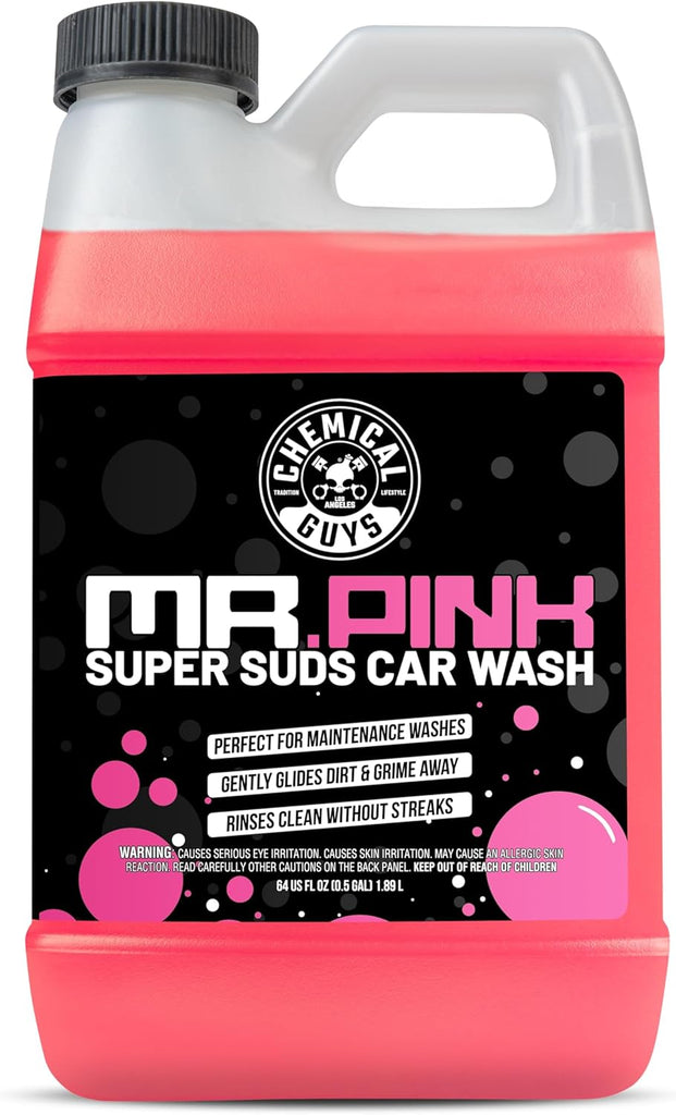 Chemical Guys Mr. Pink Foaming Car Wash Soap, High-Suds pH-Balanced Car Shampoo, Safe for Wax & Sealants, Works with Foam Cannons & Bucket Wash, Safe on All Paint Finishes, 16 oz, Candy Scent