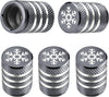 Tire Valve Stem Cap Cover - (5 Pack) Tire Air Cap Metal with Plastic Liner Corrosion Resistant Leak-Proof American Flag for Car Truck Motorcycle Bike Black
