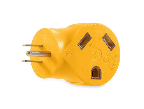 Camco 55325 15 AMP Male / 30 AMP Female 90 Degree Electrical Adapter, Yellow