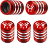 Tire Valve Stem Cap Cover - (5 Pack) Tire Air Cap Metal with Plastic Liner Corrosion Resistant Leak-Proof American Flag for Car Truck Motorcycle Bike Black