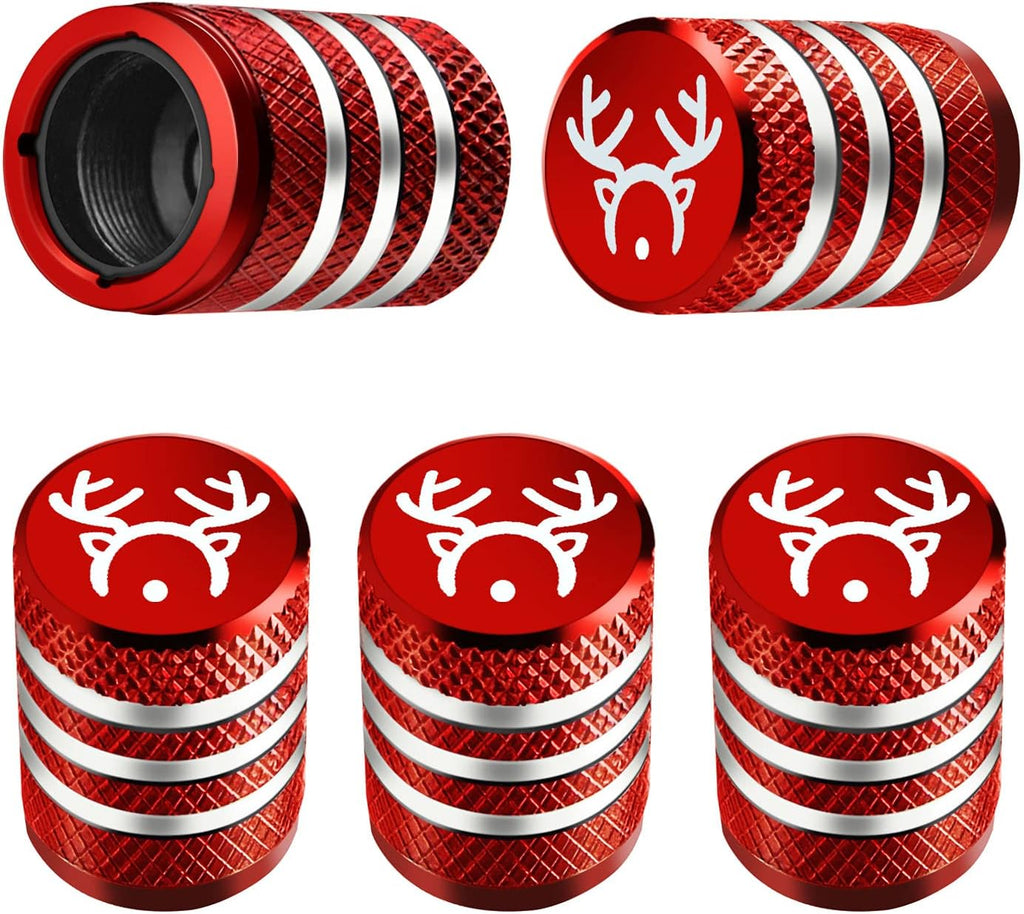 Tire Valve Stem Cap Cover - (5 Pack) Tire Air Cap Metal with Plastic Liner Corrosion Resistant Leak-Proof American Flag for Car Truck Motorcycle Bike Black