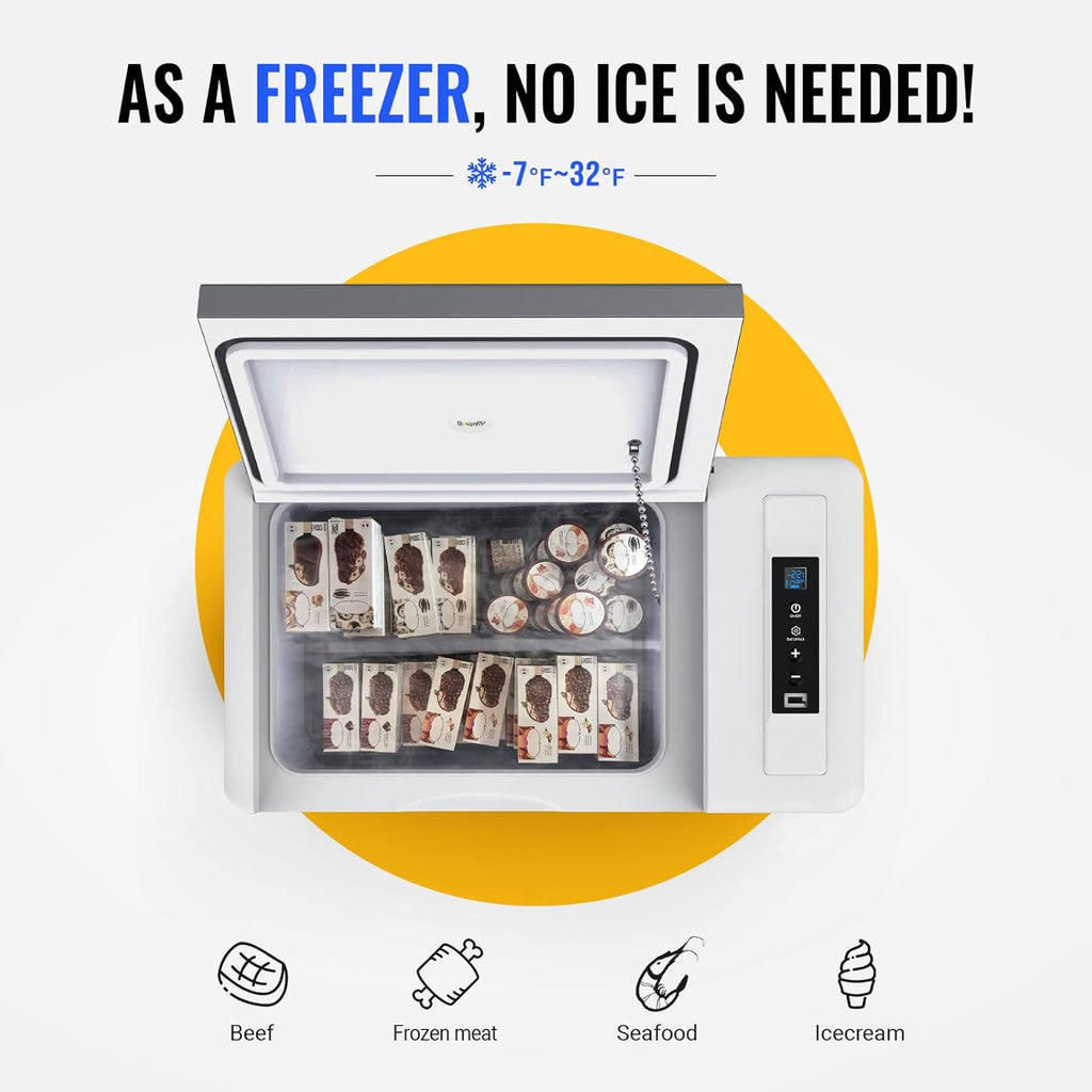 BougeRV 12 Volt Refrigerator 12V Car Fridge 23 Quart Portable Freezer Compressor Cooler 12/24V DC 110~240 Volt AC for Truck Van RV Camper SUV Travel Camping Road Trips Tailgating -8℉~50℉