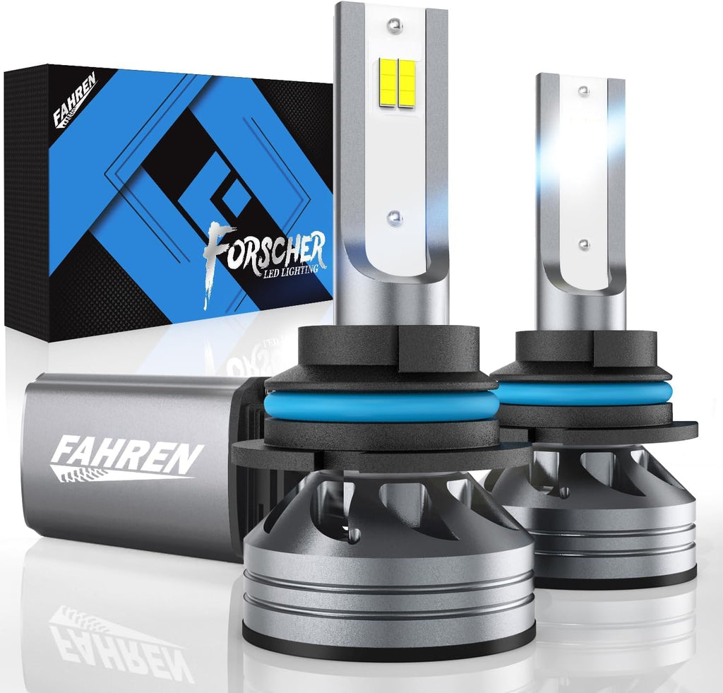 FAHREN H1 Fog Bulbs, 28000LM Brightness 1:1 Mini Size No Adapter Needed Plug & Play, 6500k White with 16 CSP Chips, Canbus Ready Non-Polarity H1 Light Bulb with Turbo Fan, IP68 Waterproof Pack of 2