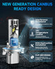 FAHREN H1 Fog Bulbs, 28000LM Brightness 1:1 Mini Size No Adapter Needed Plug & Play, 6500k White with 16 CSP Chips, Canbus Ready Non-Polarity H1 Light Bulb with Turbo Fan, IP68 Waterproof Pack of 2