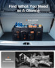 HOTOR Trunk Organizer - Car Organizer, Foldable Trunk organizer for SUVs & Sedans, Sturdy Car Organization for Car Accessories, Tools, Sundries, Black, 2 Compartments, 21.3"×12.6"×10.6"