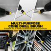 Holikme 6Pack Drill Brush Power Scrubber Cleaning Brush Extended Long Attachment Set All Purpose Drill Scrub Brushes Kit for Grout, Floor, Tub, Shower, Tile, Bathroom and Kitchen Surface，Yellow