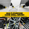Holikme 6Pack Drill Brush Power Scrubber Cleaning Brush Extended Long Attachment Set All Purpose Drill Scrub Brushes Kit for Grout, Floor, Tub, Shower, Tile, Bathroom and Kitchen Surface，Yellow