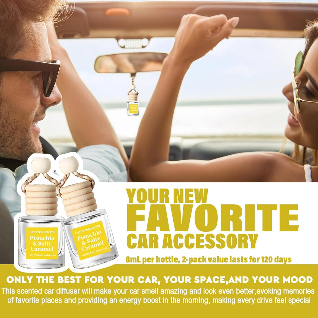 HoogaLife Car Air Freshener Diffuser 2 Pack Hanging Air Freshener Diffuser - Vanilla Cream Fragrance Oil Air D iffuser for Car, 45+ days Long Lasting Fragrance Made in USA C ar Air Fresheners