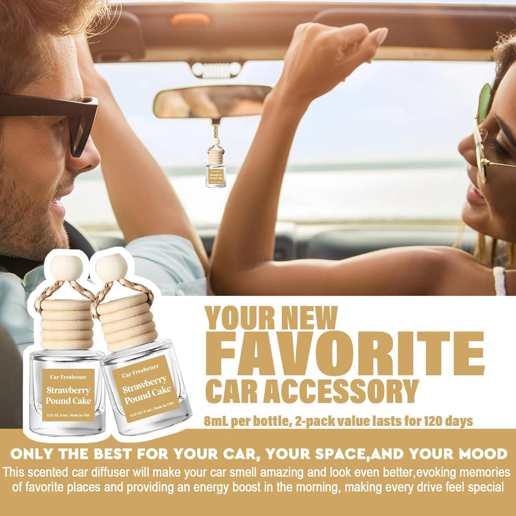 HoogaLife Car Air Freshener Diffuser 2 Pack Hanging Air Freshener Diffuser - Vanilla Cream Fragrance Oil Air D iffuser for Car, 45+ days Long Lasting Fragrance Made in USA C ar Air Fresheners
