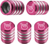 Tire Valve Stem Cap Cover - (5 Pack) Tire Air Cap Metal with Plastic Liner Corrosion Resistant Leak-Proof American Flag for Car Truck Motorcycle Bike Black