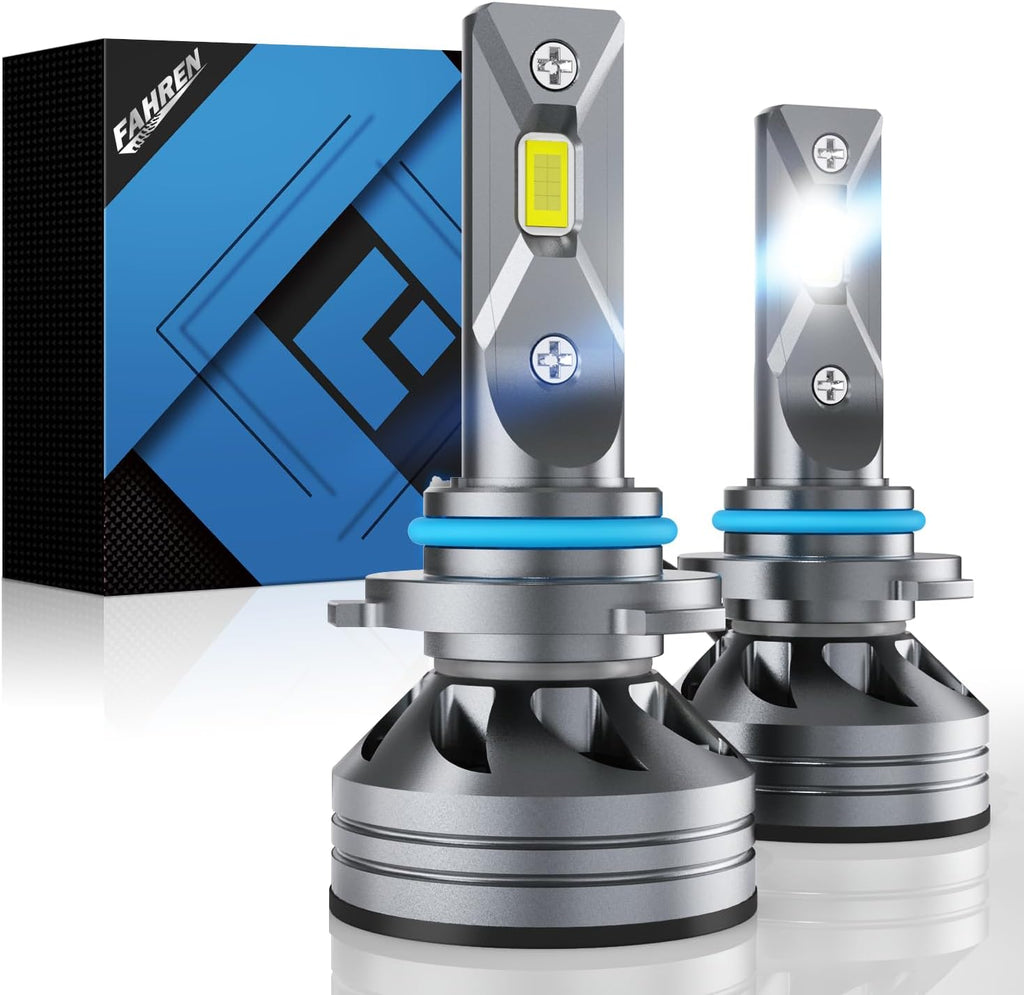 FAHREN H1 Fog Bulbs, 28000LM Brightness 1:1 Mini Size No Adapter Needed Plug & Play, 6500k White with 16 CSP Chips, Canbus Ready Non-Polarity H1 Light Bulb with Turbo Fan, IP68 Waterproof Pack of 2