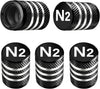 Tire Valve Stem Cap Cover - (5 Pack) Tire Air Cap Metal with Plastic Liner Corrosion Resistant Leak-Proof American Flag for Car Truck Motorcycle Bike Black