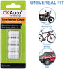 CKAuto Tire Valve Stem Caps, Black, 4 pcs/Pack, Anodized Aluminum Tire Valve Cap Set, Corrosion Resistant, Universal Stem Covers for Cars Trucks Motorcycles SUVs and Bikes