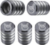 Tire Valve Stem Cap Cover - (5 Pack) Tire Air Cap Metal with Plastic Liner Corrosion Resistant Leak-Proof American Flag for Car Truck Motorcycle Bike Black