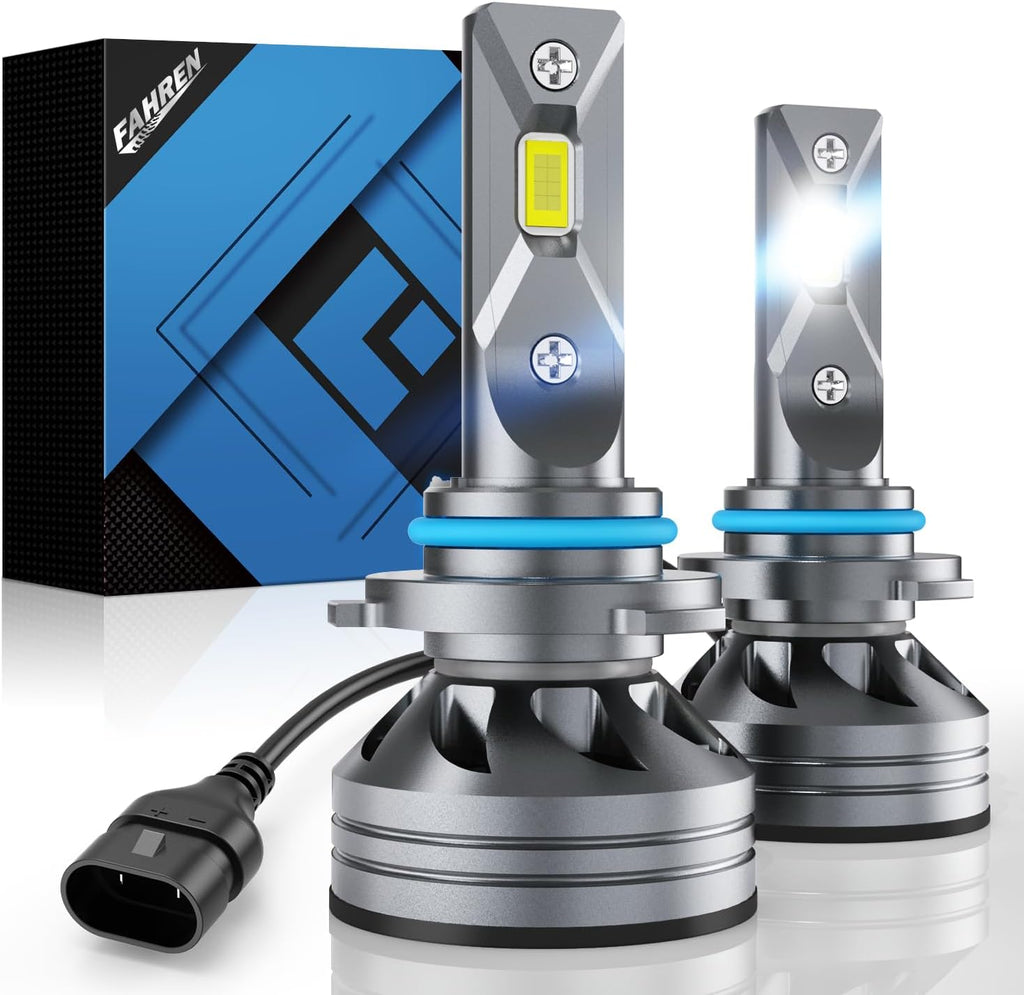 FAHREN H1 Fog Bulbs, 28000LM Brightness 1:1 Mini Size No Adapter Needed Plug & Play, 6500k White with 16 CSP Chips, Canbus Ready Non-Polarity H1 Light Bulb with Turbo Fan, IP68 Waterproof Pack of 2