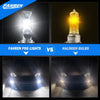 FAHREN H1 Fog Bulbs, 28000LM Brightness 1:1 Mini Size No Adapter Needed Plug & Play, 6500k White with 16 CSP Chips, Canbus Ready Non-Polarity H1 Light Bulb with Turbo Fan, IP68 Waterproof Pack of 2