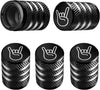 Tire Valve Stem Cap Cover - (5 Pack) Tire Air Cap Metal with Plastic Liner Corrosion Resistant Leak-Proof American Flag for Car Truck Motorcycle Bike Black