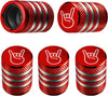 Tire Valve Stem Cap Cover - (5 Pack) Tire Air Cap Metal with Plastic Liner Corrosion Resistant Leak-Proof American Flag for Car Truck Motorcycle Bike Black