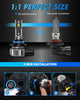 FAHREN H1 Fog Bulbs, 28000LM Brightness 1:1 Mini Size No Adapter Needed Plug & Play, 6500k White with 16 CSP Chips, Canbus Ready Non-Polarity H1 Light Bulb with Turbo Fan, IP68 Waterproof Pack of 2