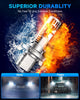 FAHREN H1 Fog Bulbs, 28000LM Brightness 1:1 Mini Size No Adapter Needed Plug & Play, 6500k White with 16 CSP Chips, Canbus Ready Non-Polarity H1 Light Bulb with Turbo Fan, IP68 Waterproof Pack of 2