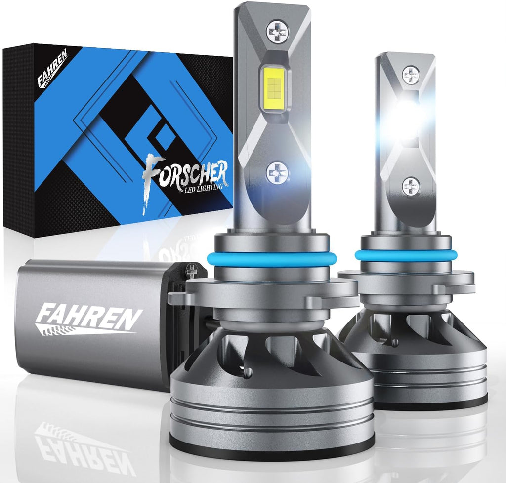 FAHREN H1 Fog Bulbs, 28000LM Brightness 1:1 Mini Size No Adapter Needed Plug & Play, 6500k White with 16 CSP Chips, Canbus Ready Non-Polarity H1 Light Bulb with Turbo Fan, IP68 Waterproof Pack of 2