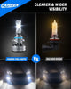 FAHREN H1 Fog Bulbs, 28000LM Brightness 1:1 Mini Size No Adapter Needed Plug & Play, 6500k White with 16 CSP Chips, Canbus Ready Non-Polarity H1 Light Bulb with Turbo Fan, IP68 Waterproof Pack of 2