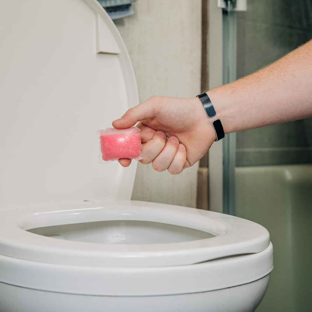Camco TST MAX RV Toilet Treatment Drop-INs - Control Unwanted Odors & Break Down Waste and Tissue - Safe Septic Tank Treatment - Orange Scent, 30-Pack (41183)