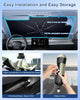 helloleiboo [2025 Upgraded] Car Windshield Sun Shade Umbrella 57"x 32" Windshield Sun Shade Foldable 5-Layer Thickened Vinyl Coating Reflective Polyester Blocks Heat & UV Rays for Medium Car Sedans