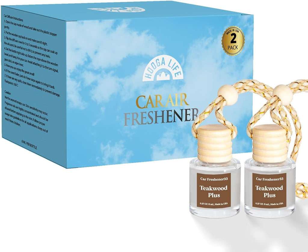 HoogaLife Car Air Freshener Diffuser 2 Pack Hanging Air Freshener Diffuser - Vanilla Cream Fragrance Oil Air D iffuser for Car, 45+ days Long Lasting Fragrance Made in USA C ar Air Fresheners