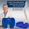 Everlasting Comfort Doctor Recommended Memory Foam Seat Cushion for Office Chairs & Car Seat - Ergonomic Office Desk Accessories for Tailbone Pain Relief, Sciatica & Back Support