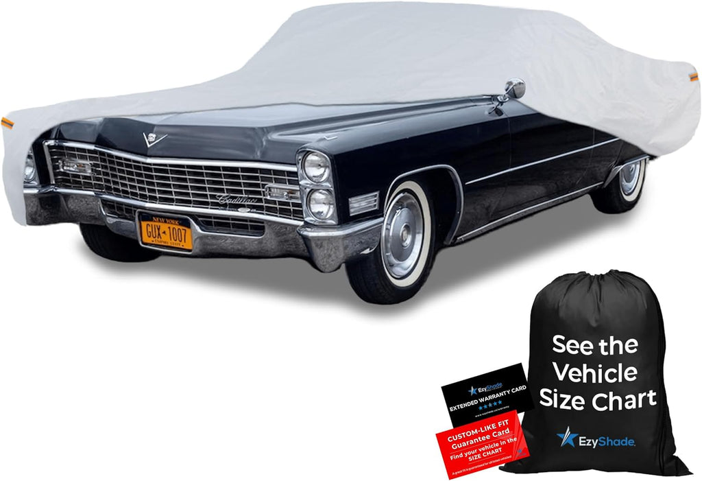 EzyShade 10-Layer Car Cover Waterproof All Weather - See Vehicle Size-Chart - Car Covers for Automobiles & Car Snow Cover - Full Exterior Covers - Winter Rain Sun SUV Sedan. Size A4 (See SizeChart)