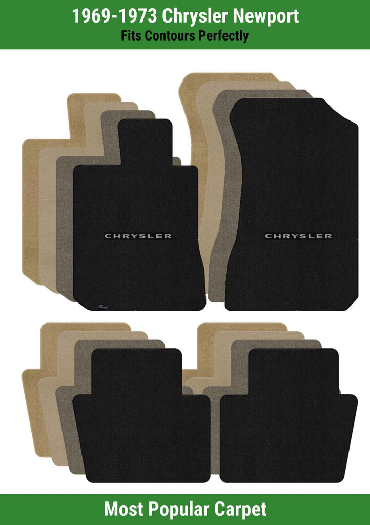 Lloyd Ultimat Front & Rear Mats for '69-73 Newport W/Silver on Black Chrysler