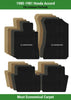 Lloyd Velourtex Front & Rear Mats for '80-81 Accord W/Silver & Black Honda H & W