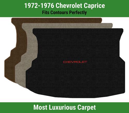 Lloyd Luxe Trunk Carpet Mat for '72-76 Chevy Caprice W/Chevy Red on Black Logo