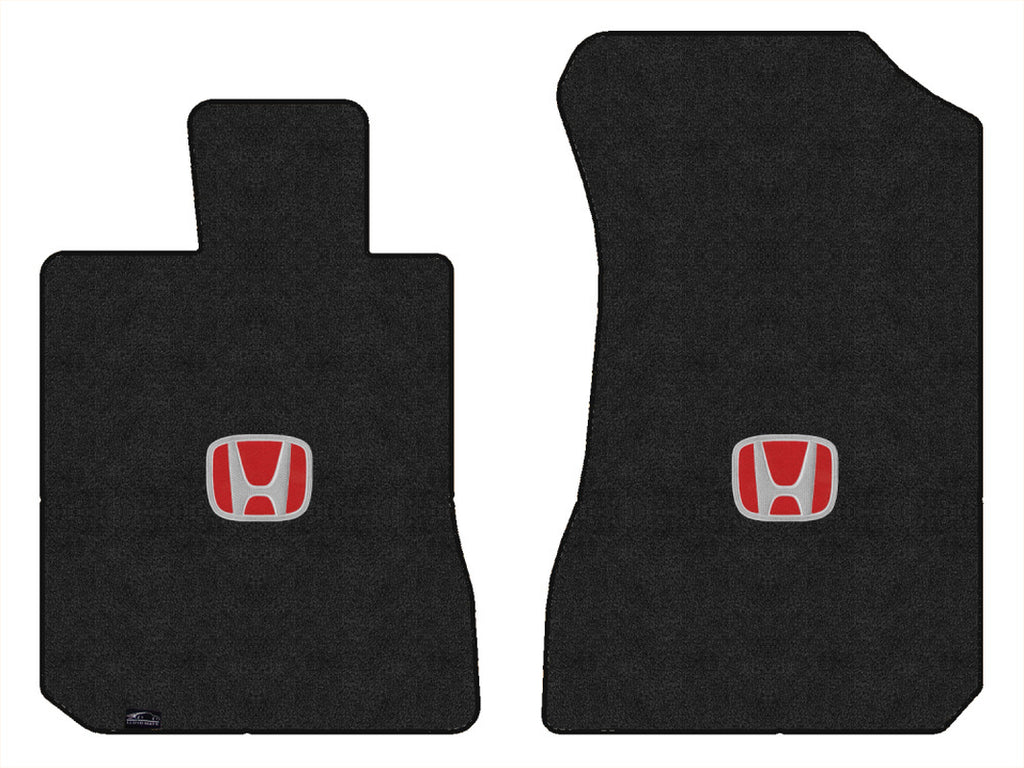 Lloyd Luxe Front Carpet Mats for '80-81 Honda Accord W/Red on Black Honda H Logo