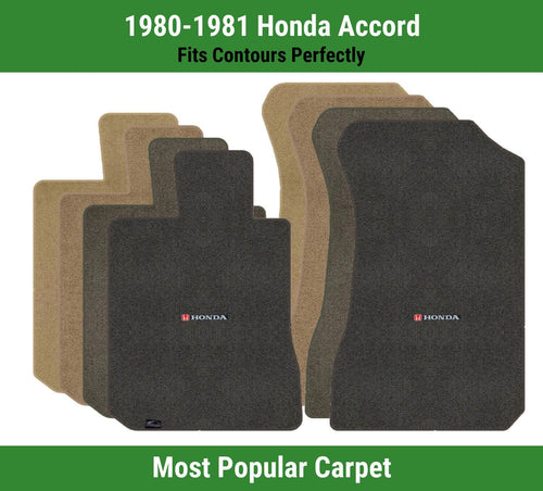 Lloyd Ultimat Front Mats for '80-81 Accord W/Red & Black Honda H & Word Combo